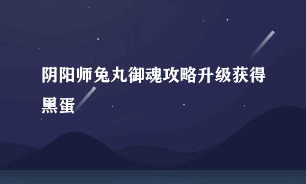 阴阳师兔丸御魂攻略升级获得黑蛋