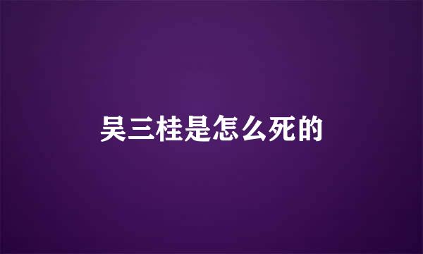 吴三桂是怎么死的