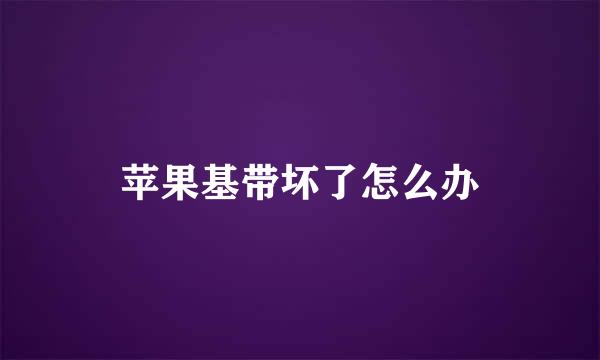 苹果基带坏了怎么办