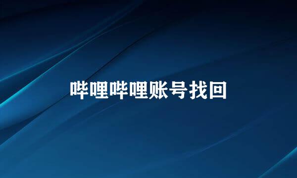 哔哩哔哩账号找回