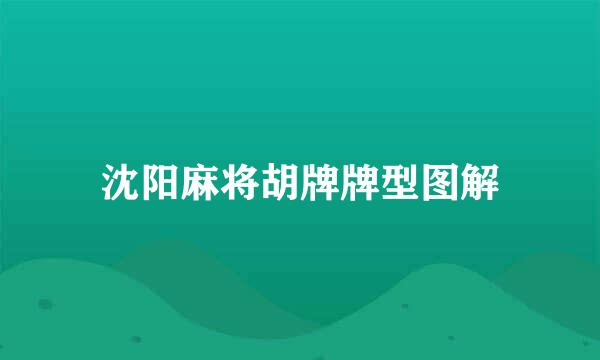 沈阳麻将胡牌牌型图解