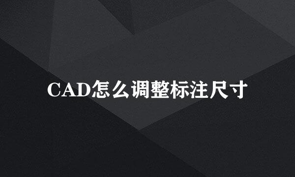 CAD怎么调整标注尺寸