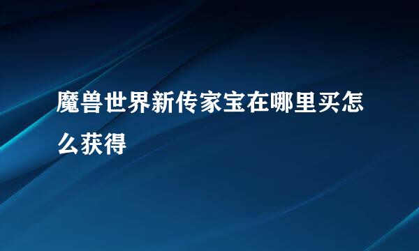 魔兽世界新传家宝在哪里买怎么获得