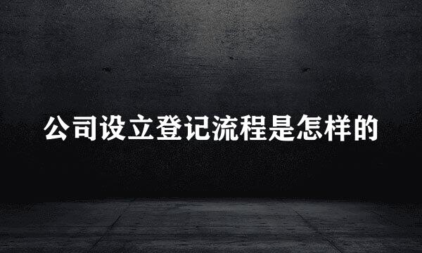 公司设立登记流程是怎样的