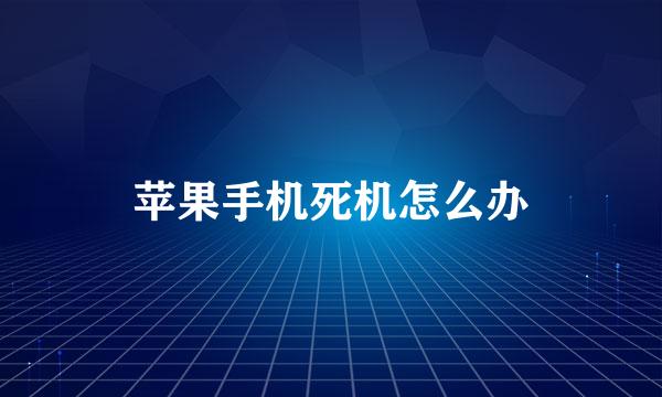 苹果手机死机怎么办