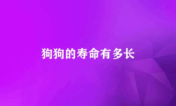 狗狗的寿命有多长