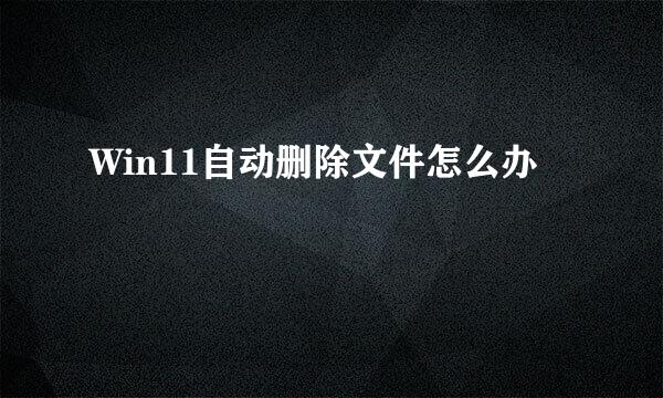 Win11自动删除文件怎么办