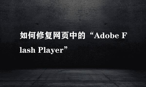 如何修复网页中的“Adobe Flash Player”