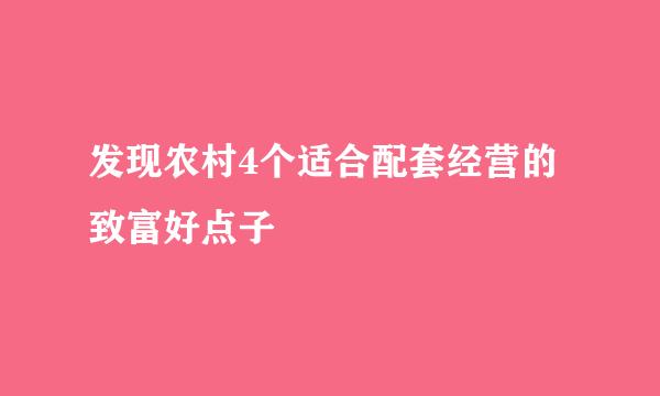 发现农村4个适合配套经营的致富好点子