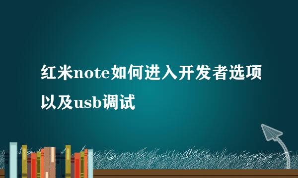 红米note如何进入开发者选项以及usb调试