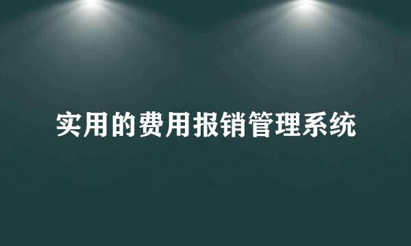 实用的费用报销管理系统