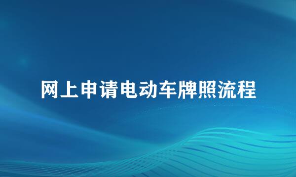 网上申请电动车牌照流程