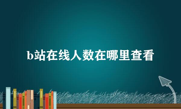 b站在线人数在哪里查看