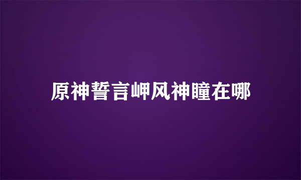 原神誓言岬风神瞳在哪