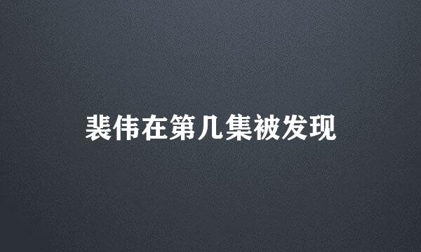 裴伟在第几集被发现