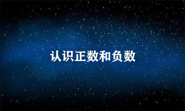 认识正数和负数