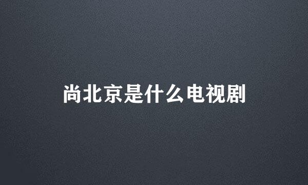 尚北京是什么电视剧