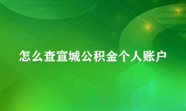 怎么查宣城公积金个人账户