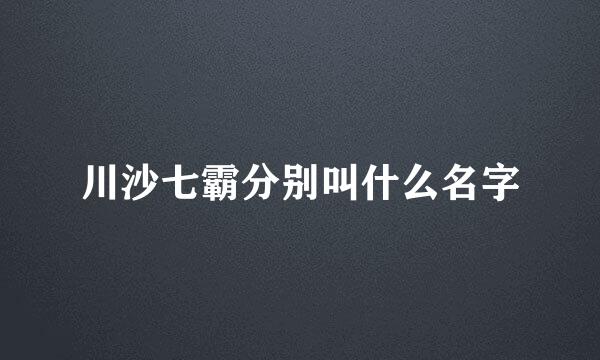 川沙七霸分别叫什么名字