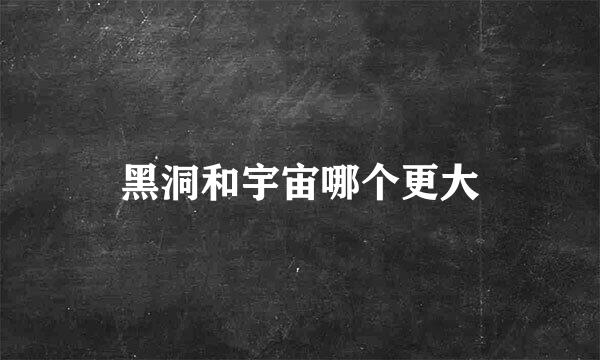 黑洞和宇宙哪个更大