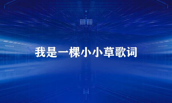 我是一棵小小草歌词