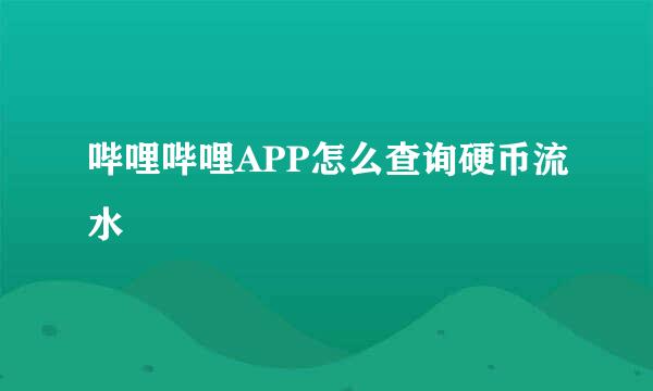 哔哩哔哩APP怎么查询硬币流水