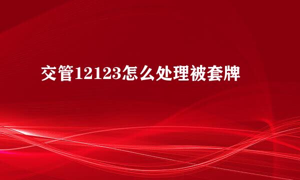 交管12123怎么处理被套牌