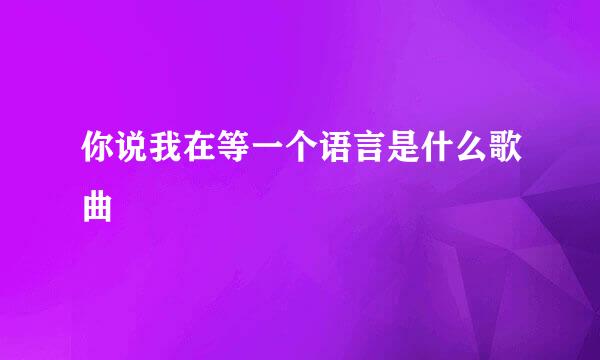 你说我在等一个语言是什么歌曲