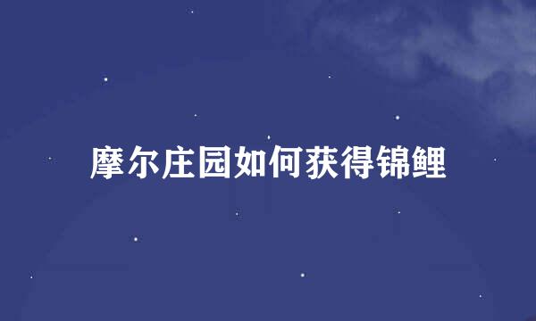 摩尔庄园如何获得锦鲤