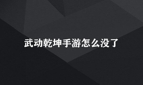 武动乾坤手游怎么没了