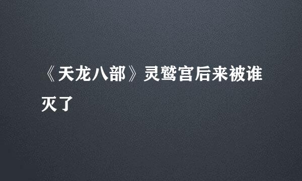 《天龙八部》灵鹫宫后来被谁灭了