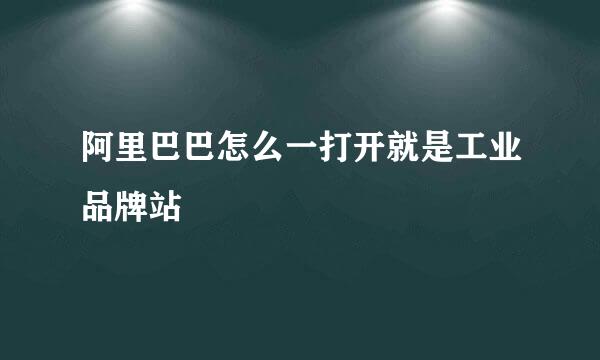 阿里巴巴怎么一打开就是工业品牌站