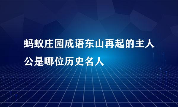蚂蚁庄园成语东山再起的主人公是哪位历史名人