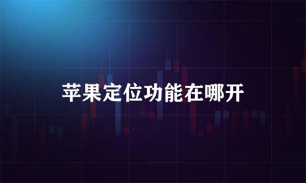 苹果定位功能在哪开