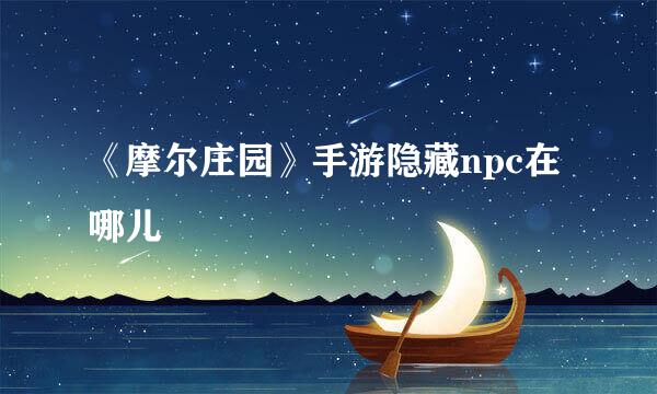 《摩尔庄园》手游隐藏npc在哪儿