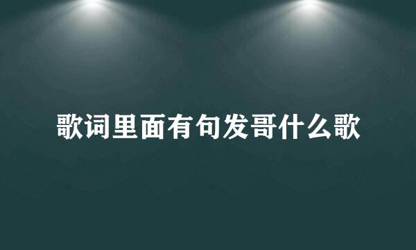 歌词里面有句发哥什么歌