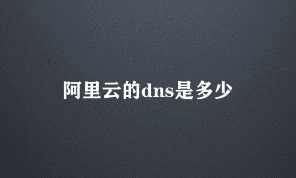 阿里云的dns是多少