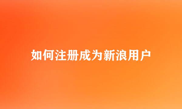 如何注册成为新浪用户