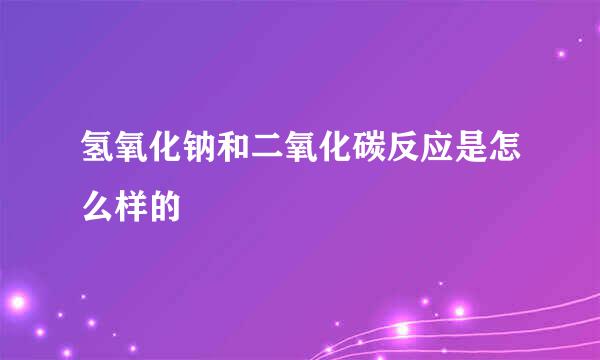 氢氧化钠和二氧化碳反应是怎么样的