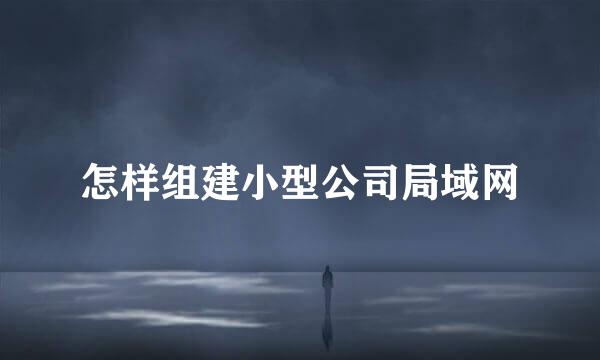 怎样组建小型公司局域网