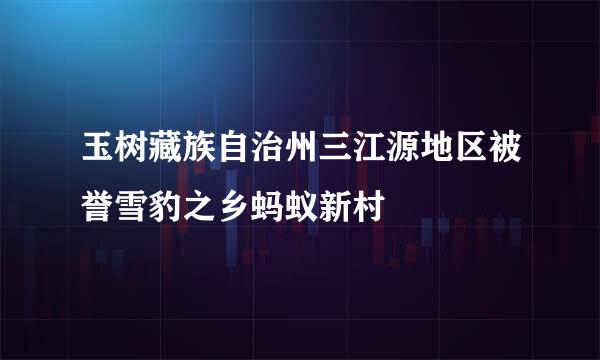 玉树藏族自治州三江源地区被誉雪豹之乡蚂蚁新村