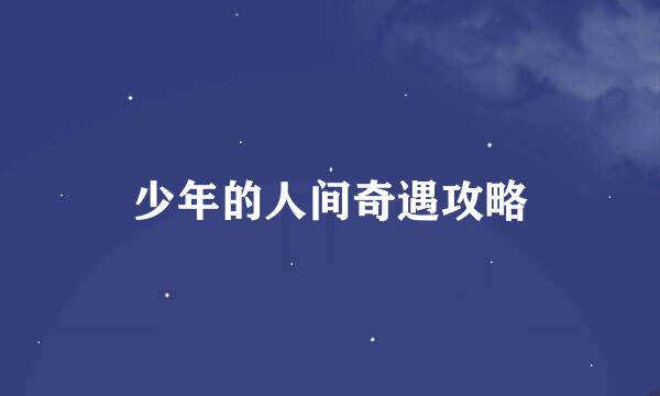 少年的人间奇遇攻略