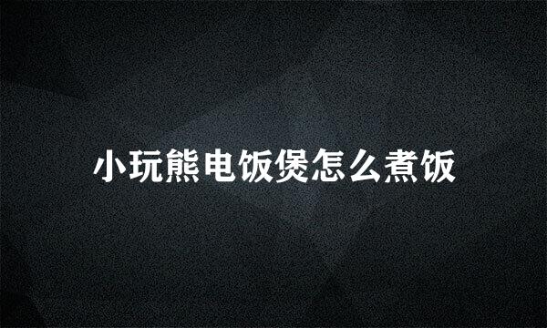 小玩熊电饭煲怎么煮饭