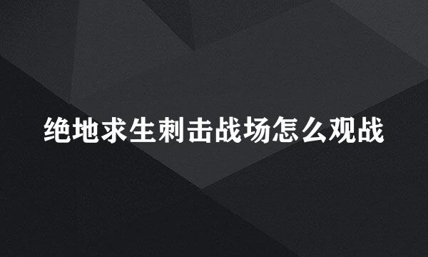 绝地求生刺击战场怎么观战