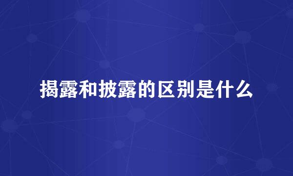 揭露和披露的区别是什么