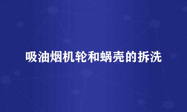 吸油烟机轮和蜗壳的拆洗