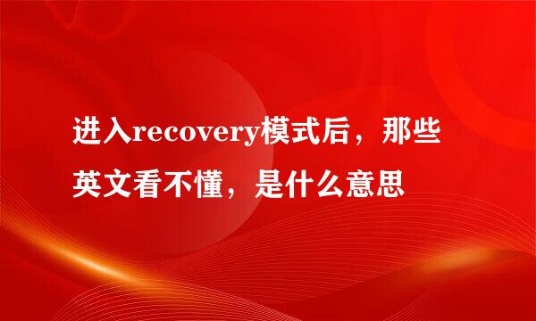 进入recovery模式后，那些英文看不懂，是什么意思