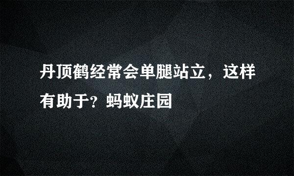 丹顶鹤经常会单腿站立,这样有助于?蚂蚁庄园