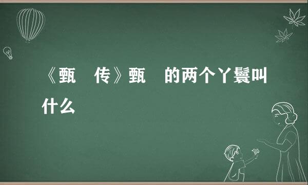 《甄嬛传》甄嬛的两个丫鬟叫什么