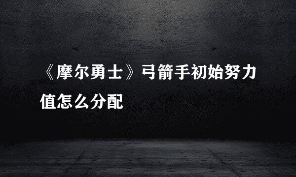 《摩尔勇士》弓箭手初始努力值怎么分配